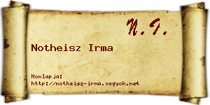 Notheisz Irma névjegykártya